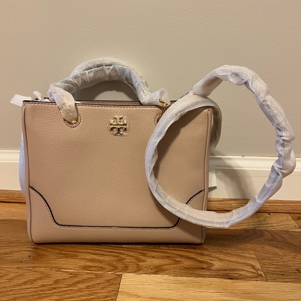 🎉HP🎉 Tory Burch Marsden Light Oak Leather Chain Strap Satchel Tote Bag